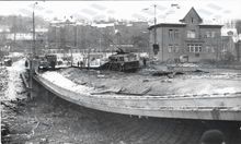 Most Pionýrů po explozi 25. 11. 1976,  Zdroj: Archiv města Ostravy, Sbírka fotografií