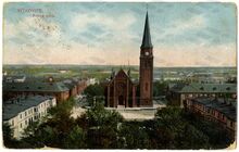 Kostel sv. Pavla na počátku 20. století, Zdroj: Archiv města Ostravy, Sbírka fotografií 