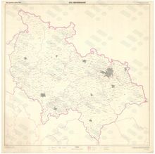 Mapa Severomoravského kraje, ustaveného v roce 1960, Zdroj: Archiv města Ostravy, Sbírka map a plánů (mapa 1:200 000 z roku 1982)