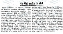 Článek, popisující situaci v Moravské Ostravě a okolí...