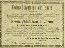 Schwabova kavárna (1892), Zdroj: Opavský týdenník 7. 12. 1892, č. 96.