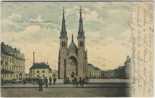 Kostel Neposkvrněného početí Panny Marie. Zdroj Archiv města Ostravy, Sbírka fotografií