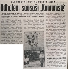 Článek v Ostravském večerníku z 4. 11. 1977.