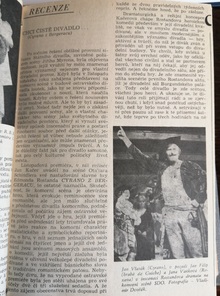 1. část recenze M. Etzlera na inscenaci Cyrano z Bergeracu v Ostravském kulturním měsíčníku č. 2/1978.