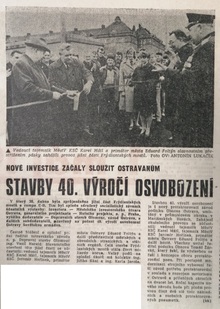 Článek z Ostravského večerníku 4. 5. 1985.