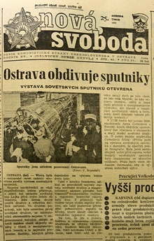 Titulní stránka deníku Nová svoboda z 25. 2. 1959.