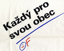 Plakát OF pro komunální volby v listopadu 1990. 
