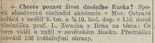 Pozvánka na přednášku dne 8. 11. 1931, Zdroj: České slovo č. 299 ze 4. 11. 1931