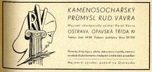 Firemní inzerát, Zdroj: Těšínský kalendář na rok 1948