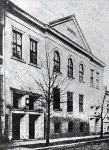 Ortodoxní synagoga v Moravské Ostravě na Žerotínově ulici. Zdroj: Archiv města Ostravy, Sbírka fotografií.