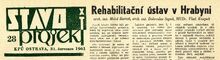 Rehabilitační ústav v Hrabyni, Zdroj: Závodní časopis Krajského projektového ústavu v Ostravě, červenec 1961