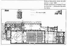 Projekt J. Jírovce a E. Friedla na přestavbu Národního domu v roce 1940.