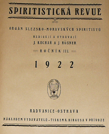 Přední strana časopisu Spiritistická revue z roku 1922.
