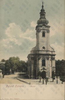 Kostel sv. Josefa na přelomu 19. a 20. století. Zdroj: Archiv města Ostravy, Sbírka fotografií.