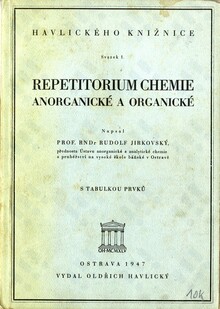 Rudolf Jirkovský: Repetitorium chemie anorganické a organické (1947)