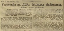 Novinový článek dr. Alfréda Václavka. Zdroj: Národní listy, 1932
