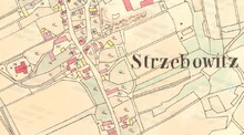 Hřbitov Třebovice, situace 1836- Zdroj: Archiv města Ostravy, Sbírka map a plánů
