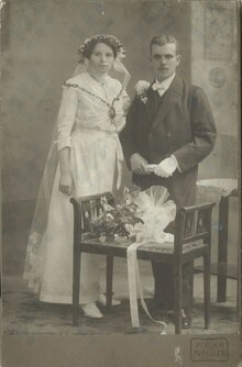 Svatební fotografie rodičů E. Sommera Zdroj: rodinný archiv, fotografie uveřejněna s laskavým svolením paní Hany Gela