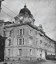 Budova v Českobratrské ulici, v níž sídlila střední pedagogická škola (stav v roce 1969). Zdroj: Archiv města Ostravy, Sbírka fotografií.