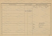 Rudolf Durčák, domovská karta, rub. Zdroj: Archiv města Ostravy, Archiv města Moravská Ostrava, domovská kartotéka