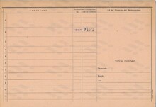 František Hejnal, domovská karta, rub. Zdroj: Archiv města Ostravy, Archiv města Moravská Ostrava, domovská kartotéka