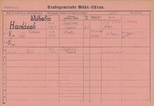 Archiv města Ostravy, domovská kartotéka -&nbsp;Vilém Havlásek