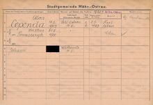 Archiv města Ostravy - domovská kartotéka