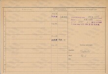 Ludmila Bočková, domovská karta otce, rub. Zdroj: Archiv města Ostravy, Archiv města Moravská Ostrava, domovská kartotéka