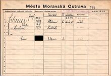 Archiv města Ostravy - domovská kartotéka