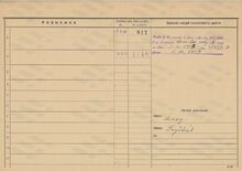 Karta domovské příslušnosti rodiny Karla Cenka Zdroj: Archiv města Ostravy, fond Archiv města Moravská Ostrava, domovská kartotéka