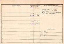 Jaroslav Klanica, domovská karta otce, rub. Zdroj: Archiv města Ostravy, Archiv města Moravská Ostrava, domovská kartotéka