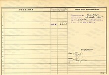 Alois Lošák, domovská karta, rub. Zdroj: Archiv města Ostravy, Archiv města Moravská Ostrava, domovská kartotéka