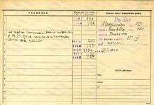 Karel Winkler, domovská karta, rub. Zdroj: Archiv města Ostravy, Archiv města Moravská Ostrava, domovská kartotéka