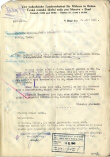 Oznámení o zatčení učitele Aloise Ranochy, 1941. Zdroj: Archiv města Ostravy, Národní výbor Ostrava