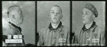 Rudolf Gřegoř (Grzegorz) jako vězeň koncentračního tábora v Osvětimi. Zdroj: ofiary.auschwitz.org