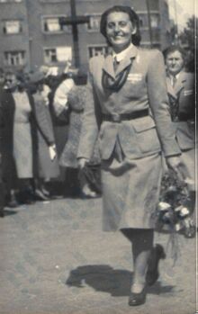 Marie Pekárková, župní vedoucí žákyň, 1948 Zdroj: Archiv města Ostravy, osobní fond Pekárek Bohumil