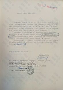 Potvrzení o&nbsp;věznění a&nbsp;úmrtí Viléma Havláska. Zdroj Vojenský historický archiv,  Osvědčení dle zákona č. 255/1946 Sb.,&nbsp;čj. 105924/69. 