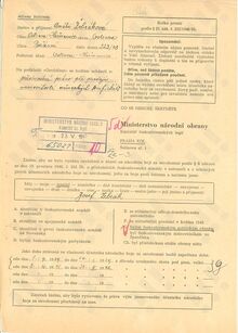 Potvrzená doba zatčení a věznění Josefa Žebráka. Zdroj: Vojenský historický archiv, Osvědčení dle zákona 255/1946 Sb., čj. 65021/47.